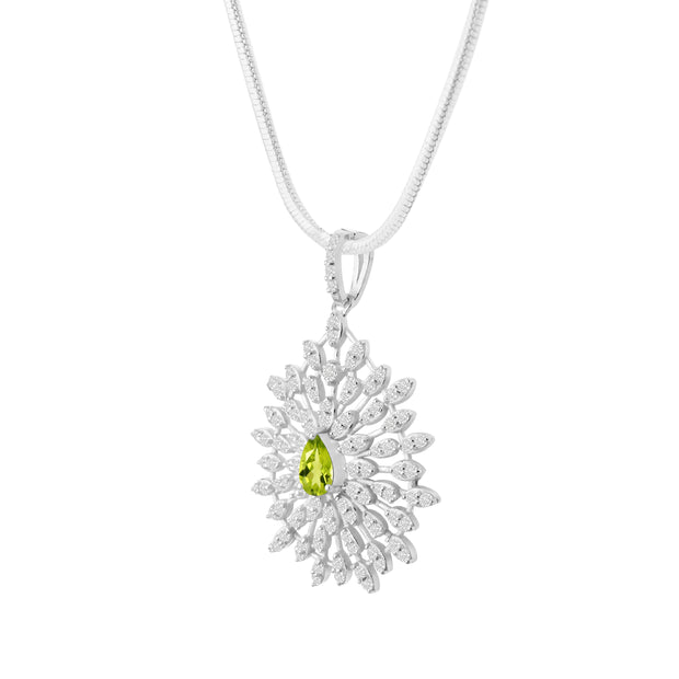 Peridot Gemstone Solid 925 Sterling Silver Pendant