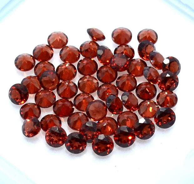 Natural Garnet 2 MM Round Cut Loose Gemstone