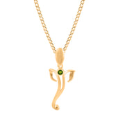 Peridot Gemstone Solid 14k Yellow Gold Lord Ganesha Pendant
