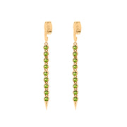 Peridot Gemstone Solid 14k Yellow Gold Screw Back Earring