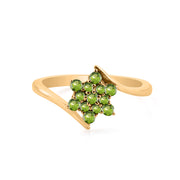 Peridot Gemstone Solid 14k Yellow Gold Ring