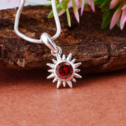 Garnet Gemstone Solid 925 Sterling Silver Pendant