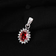 Garnet Gemstone Solid 925 Sterling Silver Pendant