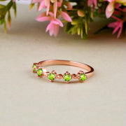 Peridot Gemstone Solid 14k Rose Gold Ring