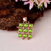 Peridot Gemstone Solid 14k Rose Gold Pendant