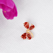 Garnet Gemstone & Diamond Solid 14k Yellow Gold Pendant