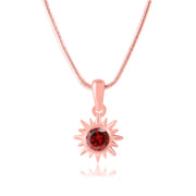 Garnet Gemstone Solid 14k Rose Gold Pendant