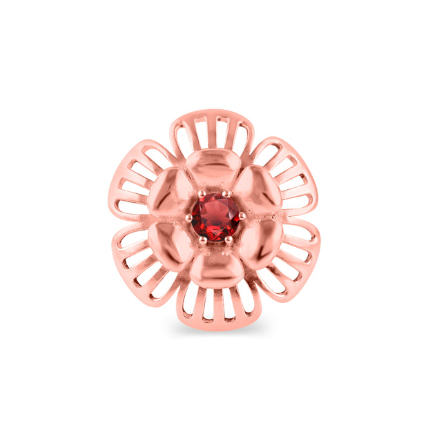 Garnet Gemstone Solid 14k Rose Gold Ring