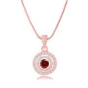 Garnet Gemstone Solid 14k Rose Gold Pendant