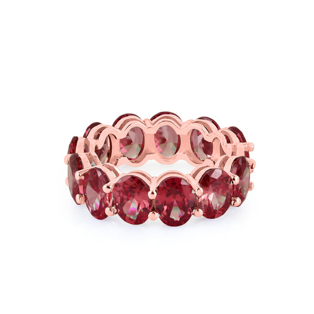 Garnet Gemstone Solid 14k Rose Gold Ring