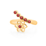 Garnet Gemstone Solid 14k Yellow Gold Ring