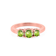 Peridot Gemstone Solid 14k Rose Gold Ring