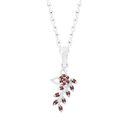 Garnet Gemstone Solid 925 Sterling Silver Pendant
