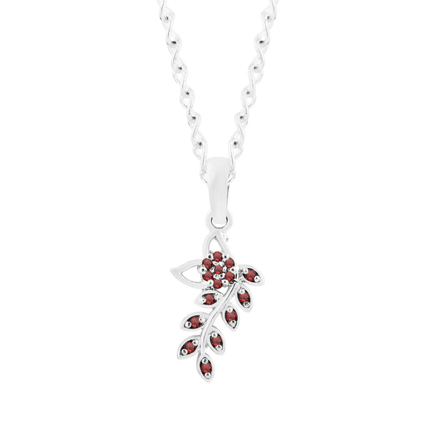 Garnet Gemstone Solid 925 Sterling Silver Pendant