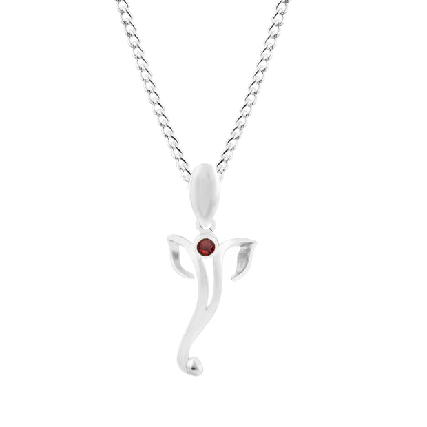Garnet Gemstone Solid 925 Sterling Silver Pendant
