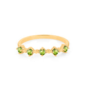 Peridot Gemstone Solid 14k Yellow Gold Ring