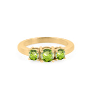 Peridot Gemstone Solid 14k Yellow Gold Ring