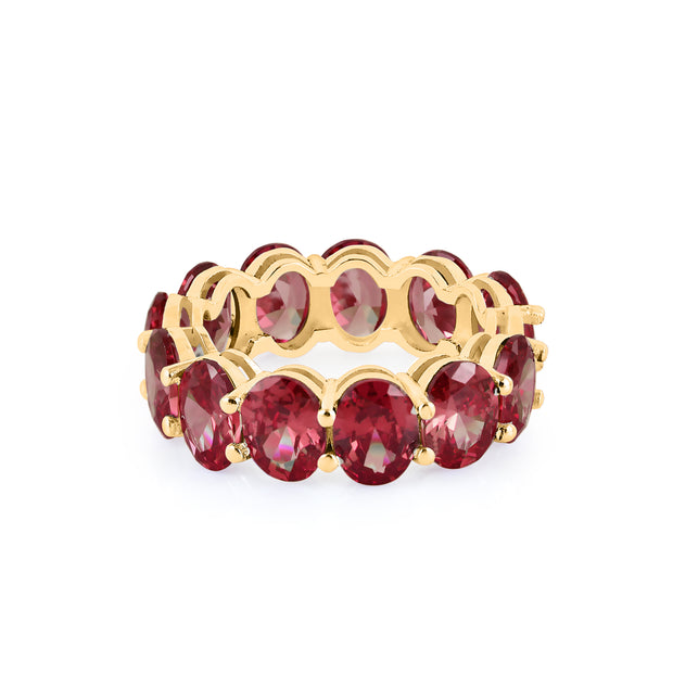 Garnet Gemstone Solid 14k Yellow Gold Ring