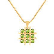 Peridot Gemstone Solid 14k Yellow Gold Pendant