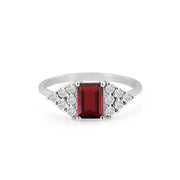 Garnet Gemstone Solid 925 Sterling Silver Ring