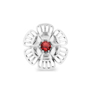 Garnet Gemstone Solid 14k White Gold Ring