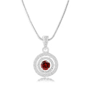 Garnet Gemstone Solid 925 Sterling Silver Pendant