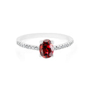 Garnet Gemstone Solid 925 Sterling Silver Ring