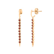 Garnet Gemstone Solid 14k Yellow Gold Screw Back Earring