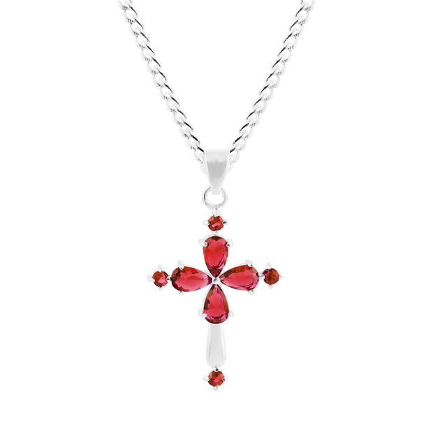 Garnet Gemstone Solid 925 Sterling Silver Pendant