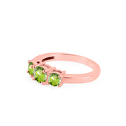 Peridot Gemstone Solid 14k Rose Gold Ring