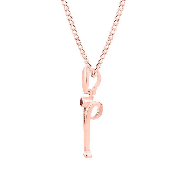 Garnet Gemstone Solid 14k Rose Gold Lord Ganesha Pendant