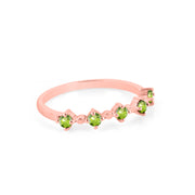 Peridot Gemstone Solid 14k Rose Gold Ring