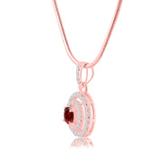 Garnet Gemstone Solid 14k Rose Gold Pendant
