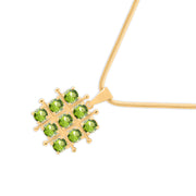Peridot Gemstone Solid 14k Yellow Gold Pendant