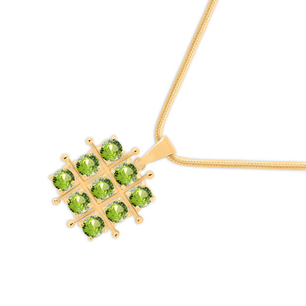 Peridot Gemstone Solid 14k Yellow Gold Pendant