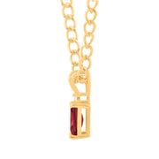 Garnet Gemstone & Diamond Solid 14k Yellow Gold Pendant
