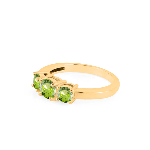 Peridot Gemstone Solid 14k Yellow Gold Ring