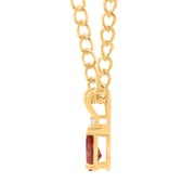 Garnet Gemstone & Diamond Solid 14k Yellow Gold Pendant