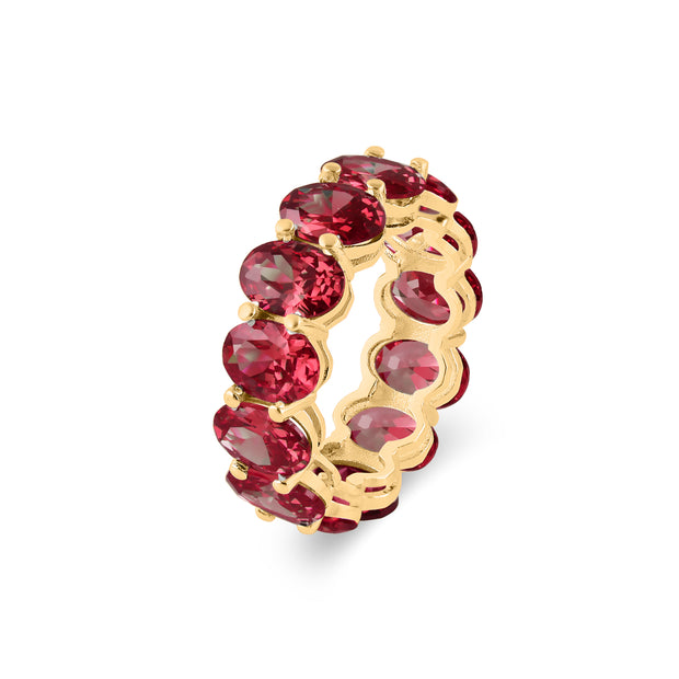 Garnet Gemstone Solid 14k Yellow Gold Ring