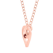 Garnet Gemstone Solid 14k Rose Gold Heart Pendant