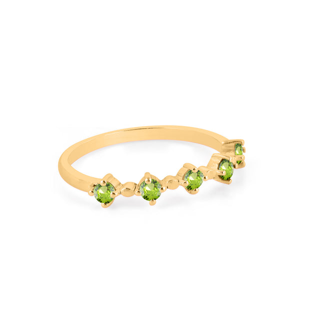 Peridot Gemstone Solid 14k Yellow Gold Ring