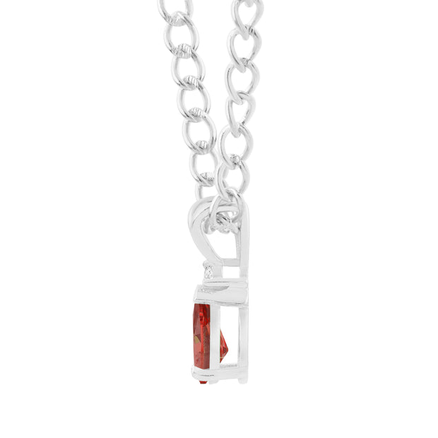 Outlets 14K Solid White gold Garnet gemstone pendant