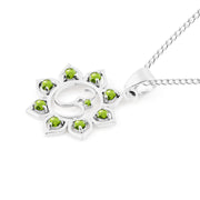 Peridot Gemstone Solid 925 Sterling Silver OM Pendant