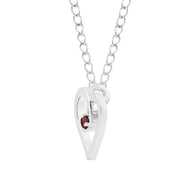 Garnet Gemstone Solid 925 Sterling Silver Heart Pendant