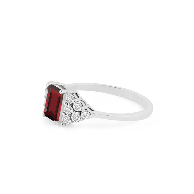 Garnet Gemstone Solid 925 Sterling Silver Ring