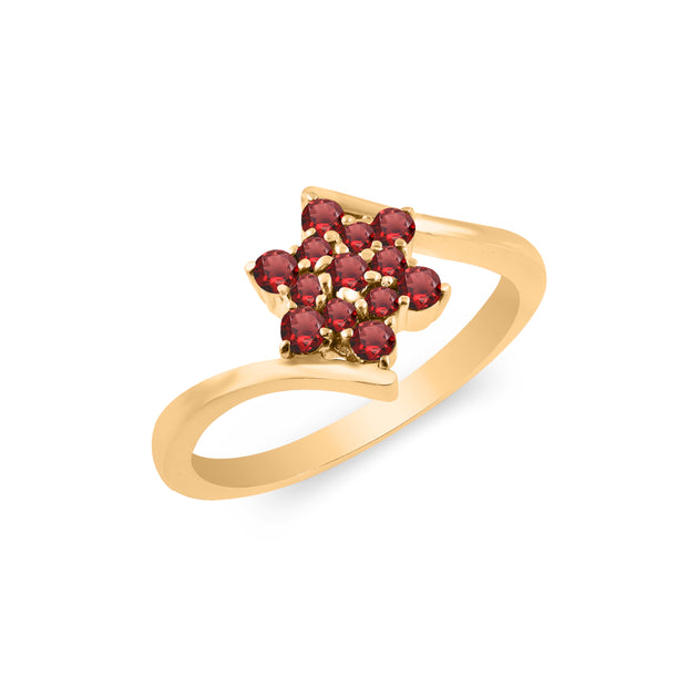 Garnet Gemstone Solid 14k Yellow Gold Ring