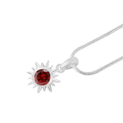 Garnet Gemstone Solid 925 Sterling Silver Pendant