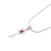 Garnet Gemstone & Diamond Solid 925 Sterling Silver Pendant