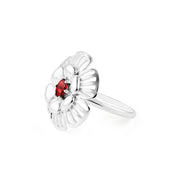 Garnet Gemstone Solid 14k White Gold Ring