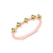 Peridot Gemstone Solid 14k Rose Gold Ring